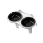 Ceramic Black Double Bowls+White Food Rack