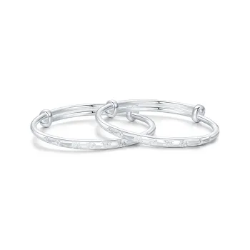 JINLIUFUJIXIANG 999 Fine Silver Bangles Kids'
