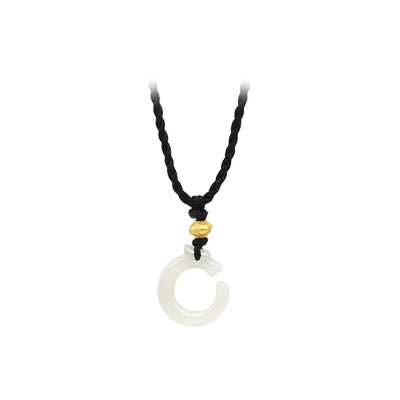 Royal Heaven's Choice Hetian Jade Necklaces Pale Greenish White Jade Unisex-3