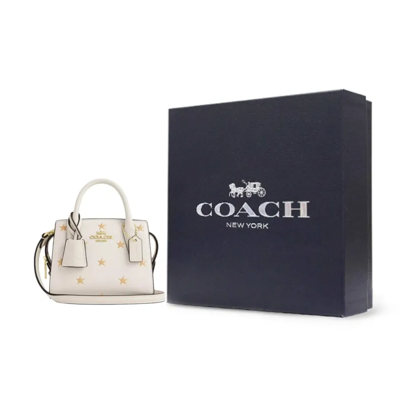 COACH Cow Leather Shoulder Bag, Crossbody Bag, Handbag Mini Women's Chalk White-5
