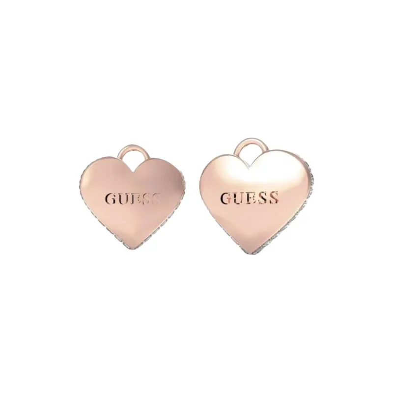 GUESS Stainless Steel Zircon Gemstone Earrings Women's Pink-0