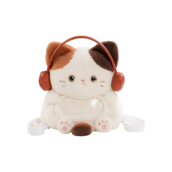 Holding Bamboo Polyester Backpack Medium Size Unisex White