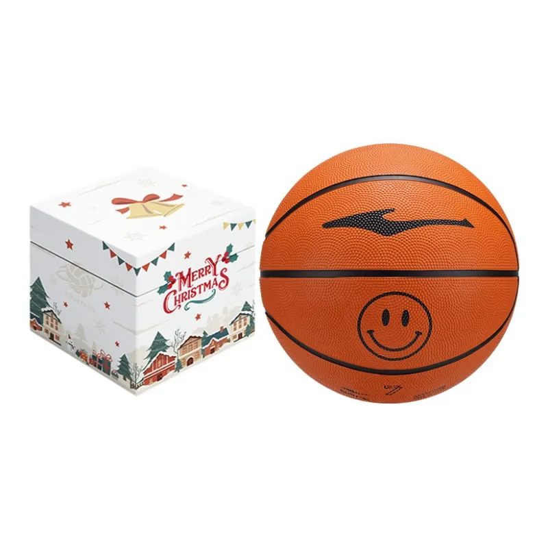 Erke Smiley Face Collection Rubber Basketball Brown Size 7.5 Training Competition Unisex-9