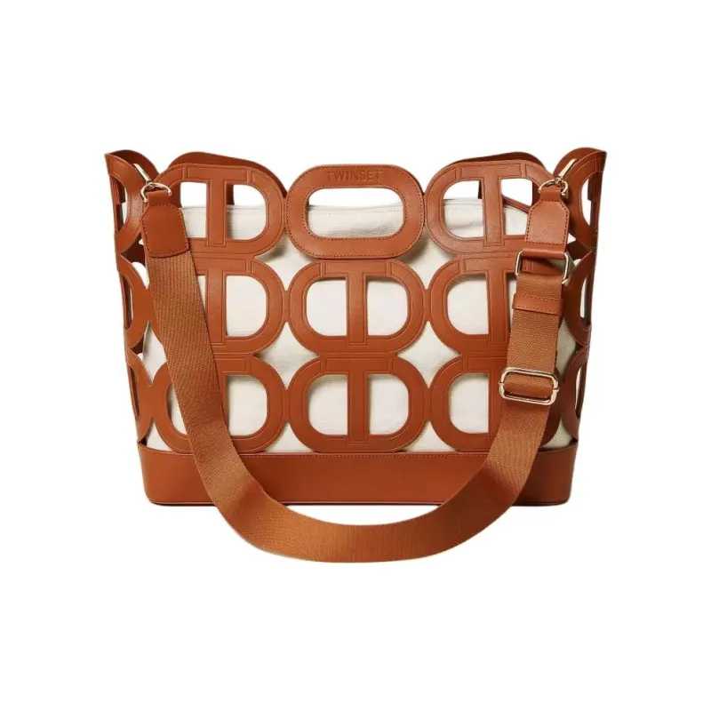 TWINSET MILANO Polyurethane Tote Bag Shopping Bag Shoulder Bags Women's Brown-2