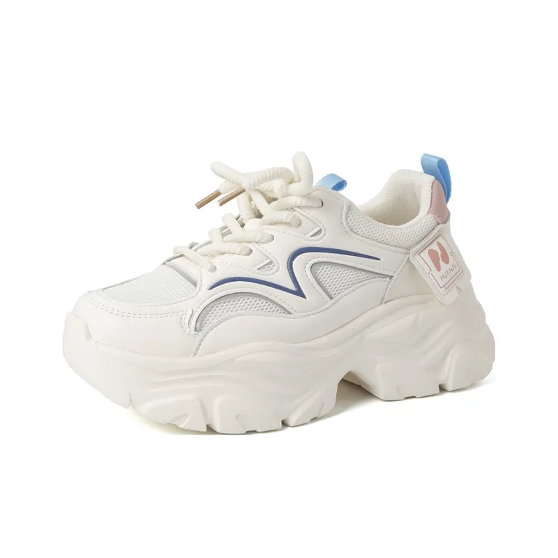 HUANAI Lightweight Height Increasing Low Top Chunky Sneakers Women's-5