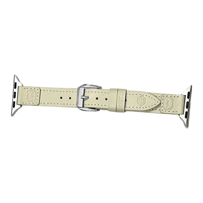 Warbler Dew Compatible With Apple Watch Apple Watch Band S9/S8/SE/7/6/5/4/3 Little Bear Paw Genuine Leather Loop Strap-8