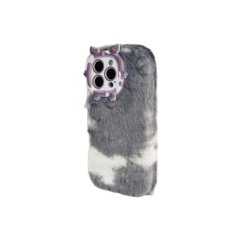 Wei Xin Plush Material Plush Gradient Quad Colors Phone Cases Compatible With IPhone 16/15 Pro Max/Apple 13/14 Pro/Max-2