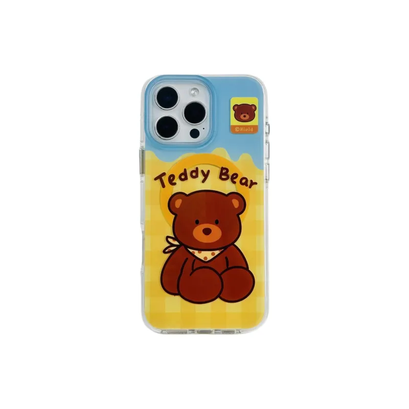 Wei Xin Acrylic Material Brown Bear Magnetic Stand Phone Cases Compatible With IPhone 16/15 Pro Max/Apple 13/14 Pro/Max-5