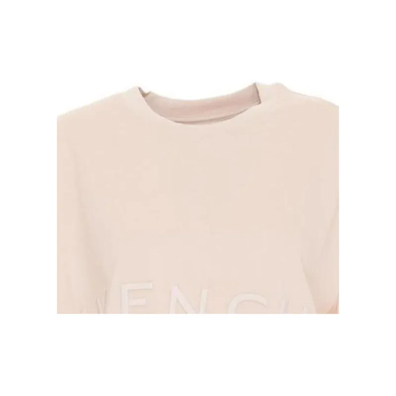 Givenchy Embroidered Slim Fit Cropped T Shirt 'Light Beige'-2
