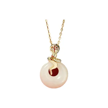 Royal Heaven's Choice Hetian Jade Necklaces Pale Greenish White Jade Unisex