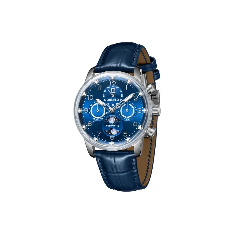 OBLVLO High End Business Casual Mechanical Movement Watch Men's Watches Black Dial-6