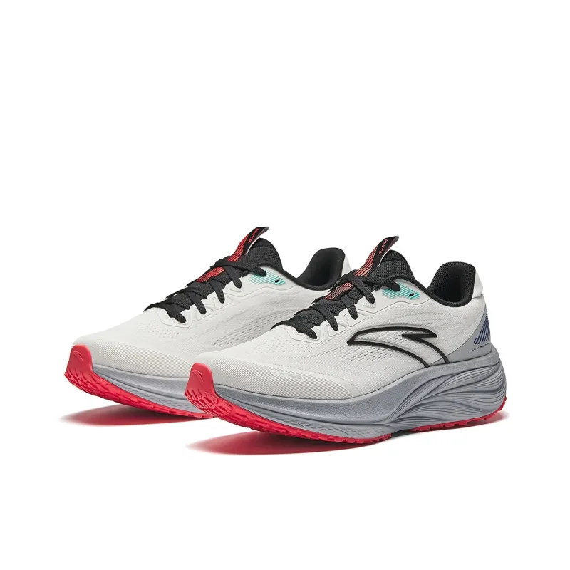 Anta Cushioned Height Increase Wear Resistant Breathable Low Top Casual Running Shoes Men's White Black Gray-3