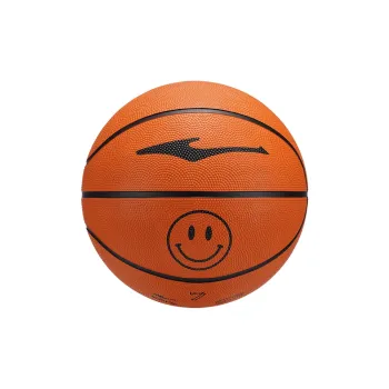 Erke Smiley Face Collection Rubber Basketball Brown Size 7.5 Training Competition Unisex