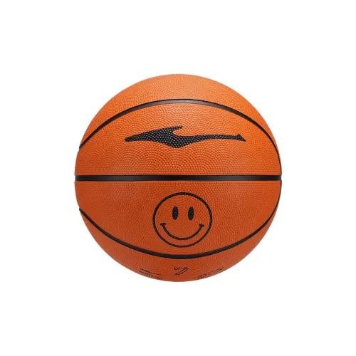 Erke Smiley Face Collection Rubber Basketball Brown Size 7.5 Training Competition Unisex