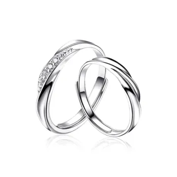LUCA Sterling Silver Rings Unisex Silver White Gift For The Festival Good Luck Gift Box