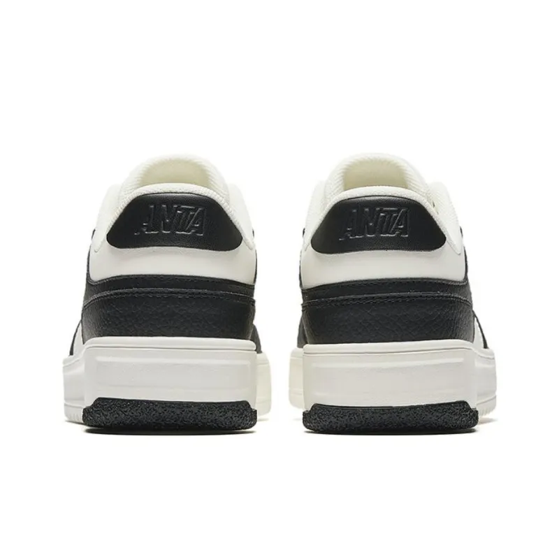 Anta Broken Bamboo Anti Slip Wear Resistant Low Top Skateboard Shoes Women's White Black-3