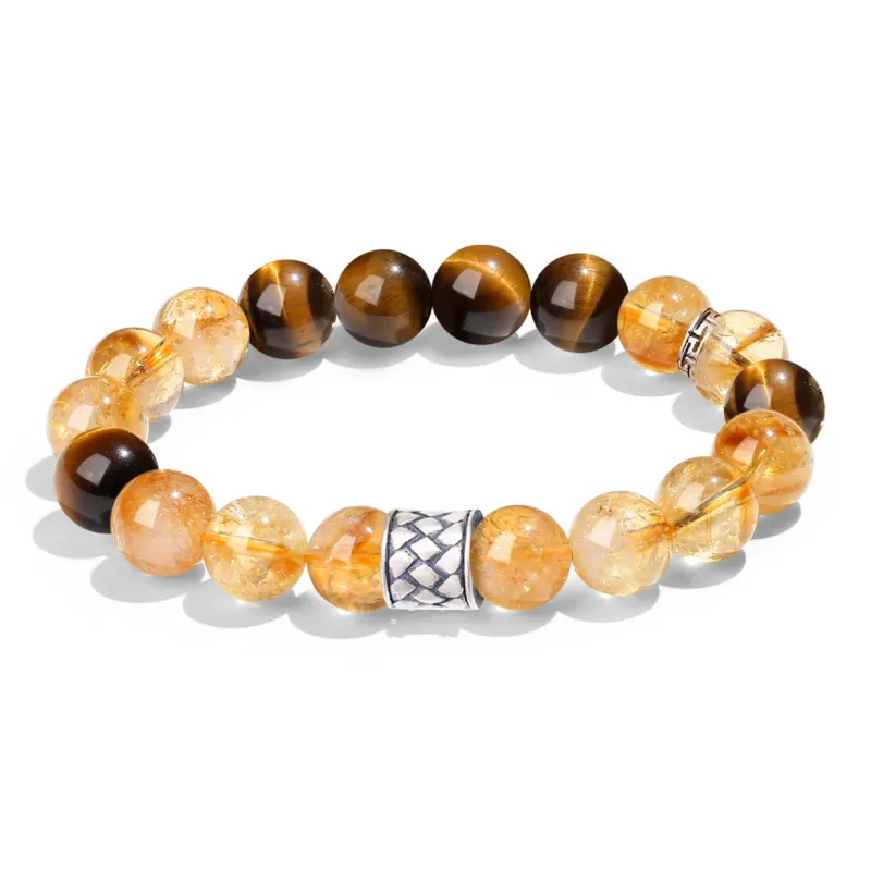 PUTUOSHANWENCHUANG Tiger's Eye Stone Bracelets Unisex-5
