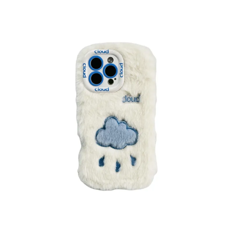 Wei Xin Plush Material Plush Clouds Phone Cases Compatible With IPhone 16/15 Pro Max/Apple 13/14 Pro/Max-0