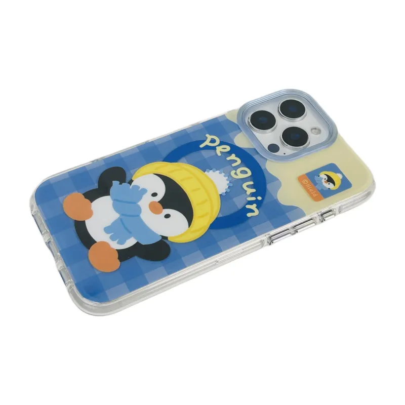 Wei Xin Acrylic Material Penguin Magnetic Stand Phone Cases Compatible With IPhone 16/15 Pro Max/Apple 13/14 Pro/Max-8