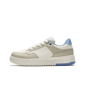 Anta Broken Bamboo Slip Resistant Cushioning Low Top Skateboard Shoes Men's White Brown Blue