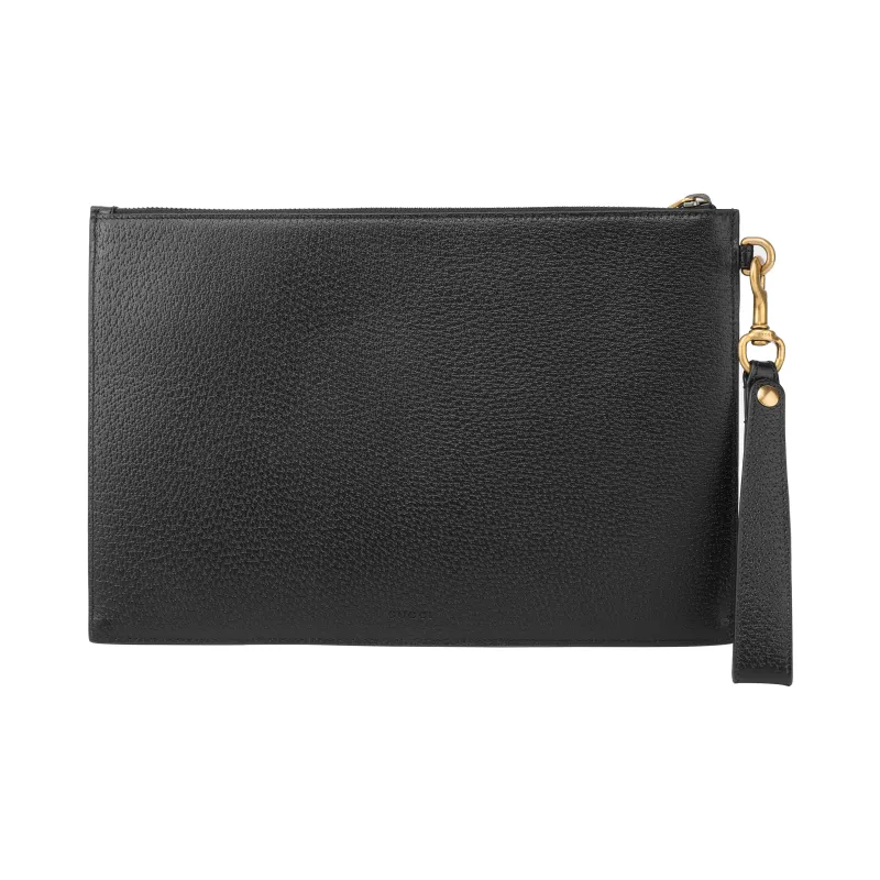 GUCCI GG Marmont Leather Clutch Men's Black-2