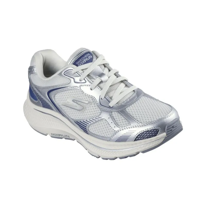 Skechers Go Run Consistent 2.0 Anti Slip Wear Resistant Low Top Running Shoes Women's White Silver-2