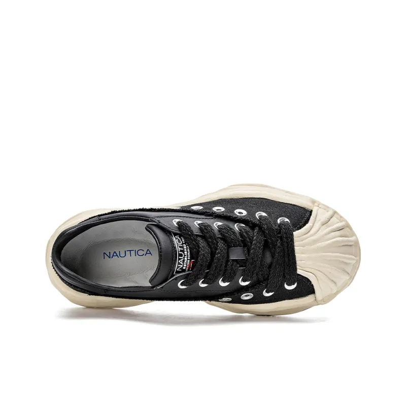 NAUTICA Slip Resistant Cushioning Wear Resistant Lightweight Height Increasing Low Top Skateboard Shoes Men's Black-2
