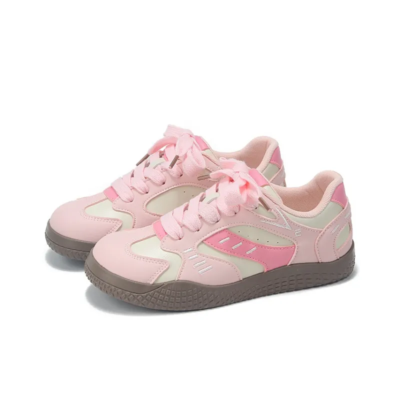Yobn Wear resistant And Lightweight Low Top Skateboard Shoes Women's Pink-2