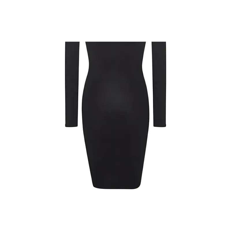 SAINT LAURENT Décolleté Long Sleeved Knitted Dress-5