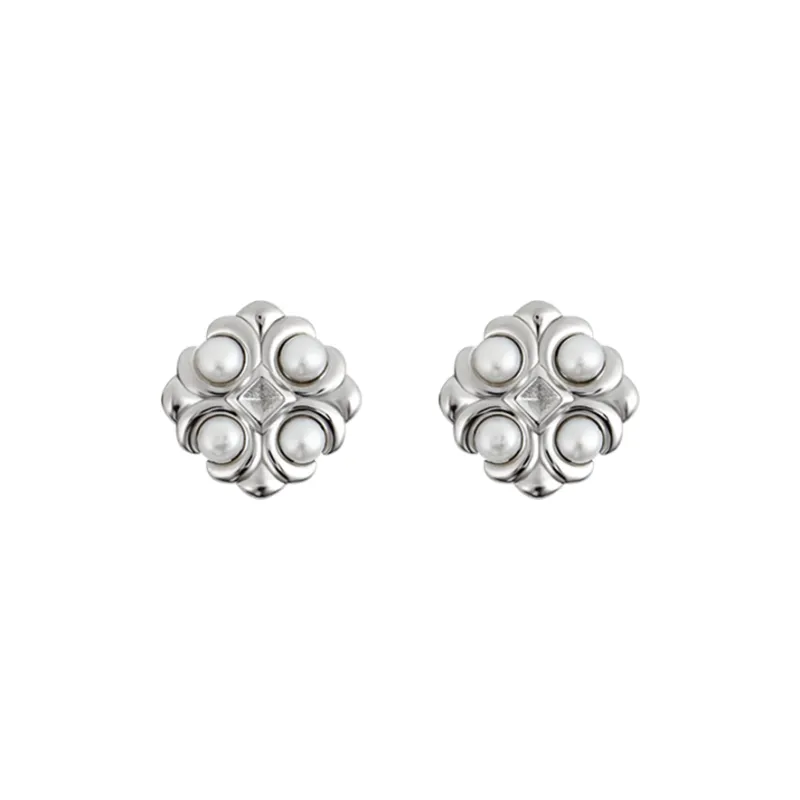 Bi disc Natural Freshwater Pearls Stud Earrings Unisex-0