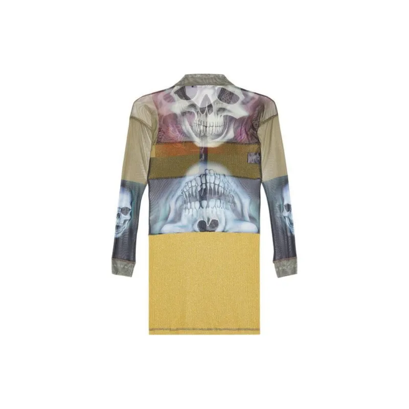 Ottolinger Mesh Shirt Dress 'Skull Print'-1