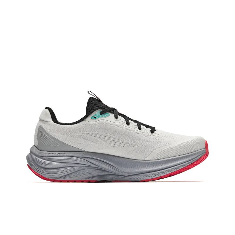 Anta Cushioned Height Increase Wear Resistant Breathable Low Top Casual Running Shoes Men's White Black Gray-1