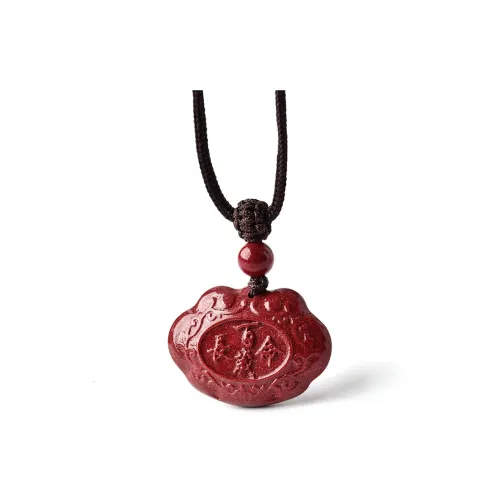 Lingfei Reconstructed Cinnabar Pendants Women's