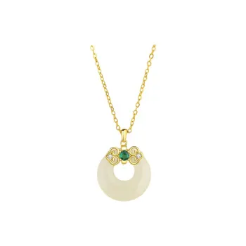 Royal Heaven's Choice Necklaces Pale Greenish White Jade Unisex