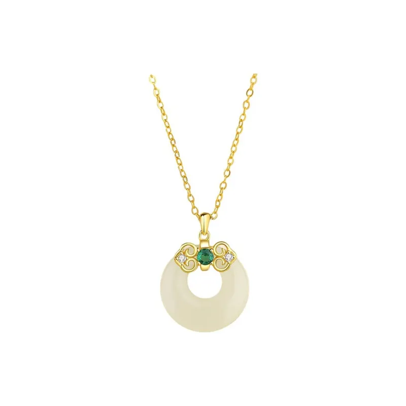 Royal Heaven's Choice Necklaces Pale Greenish White Jade Unisex-0