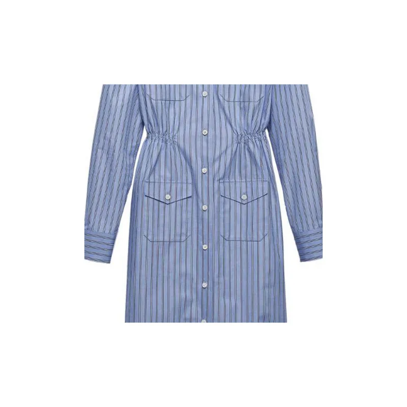 PRADA Striped Straight Hem Shirt Dress-6