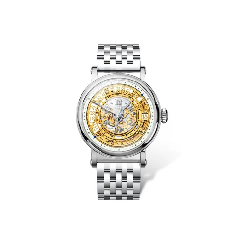BORMAN Automatic Mechanical Movement Stainless Steel Watchband Watch Men's Watches Gold Dial