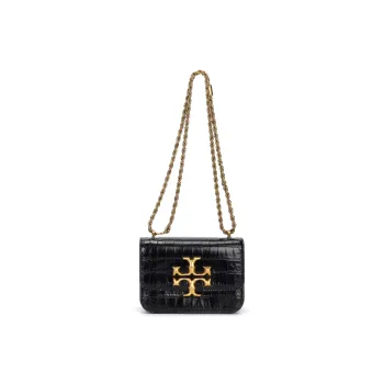 TORY BURCH Eleanor Leather Envelope Bag Shoulder Bag Crossbody Bag Small Size Women's Black