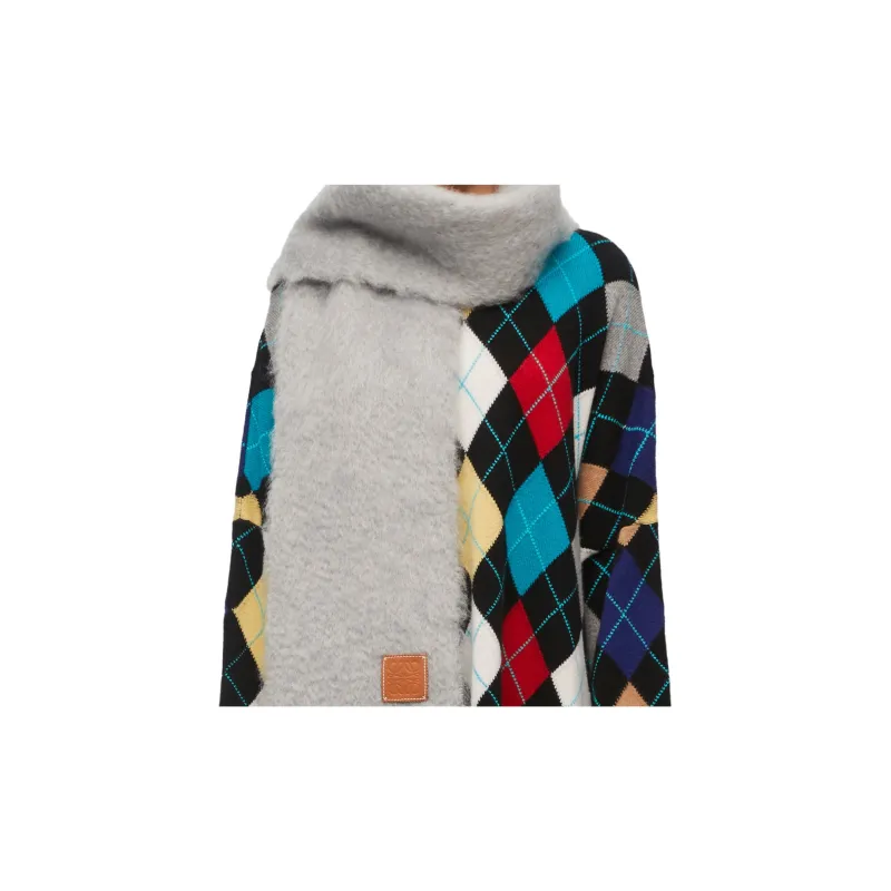 LOEWE Logo-Patch Fringed Scarf-3