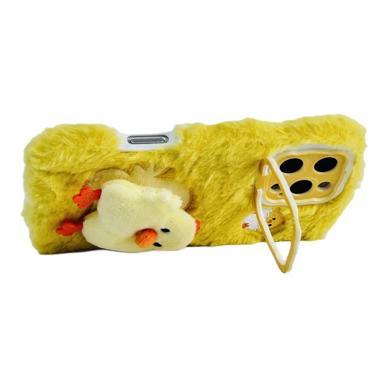 Wei Xin Plush Material Plush Chicken Stand Phone Cases Compatible With IPhone 16/15 Pro Max/Apple 13/14 Pro/Max-3