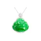 18K Gold Inlaid Jadeite Buddha Necklace