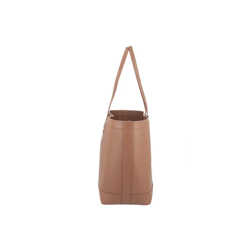 Burberry Leather Tote Bag Shopping Bag Shoulder Bags Women's Earth Brown-6