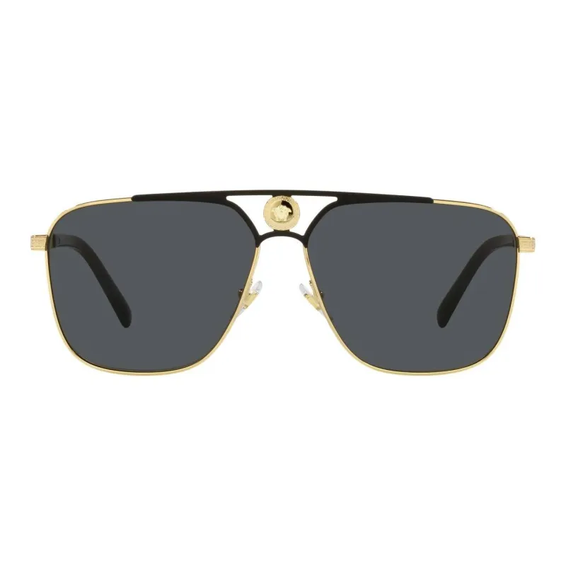 VERSACE Metal Aviator Sunglasses Men's Gold-1