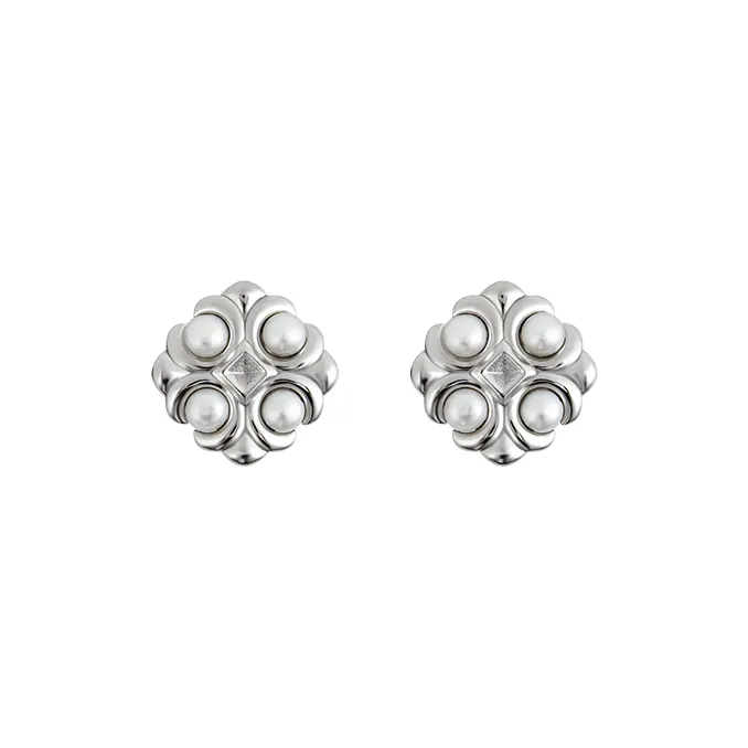 Bi disc Natural Freshwater Pearls Stud Earrings Unisex-2