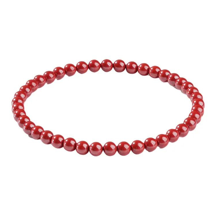 With The Heart Of The Jade Reconstructed Cinnabar Bracelets Women's-0
