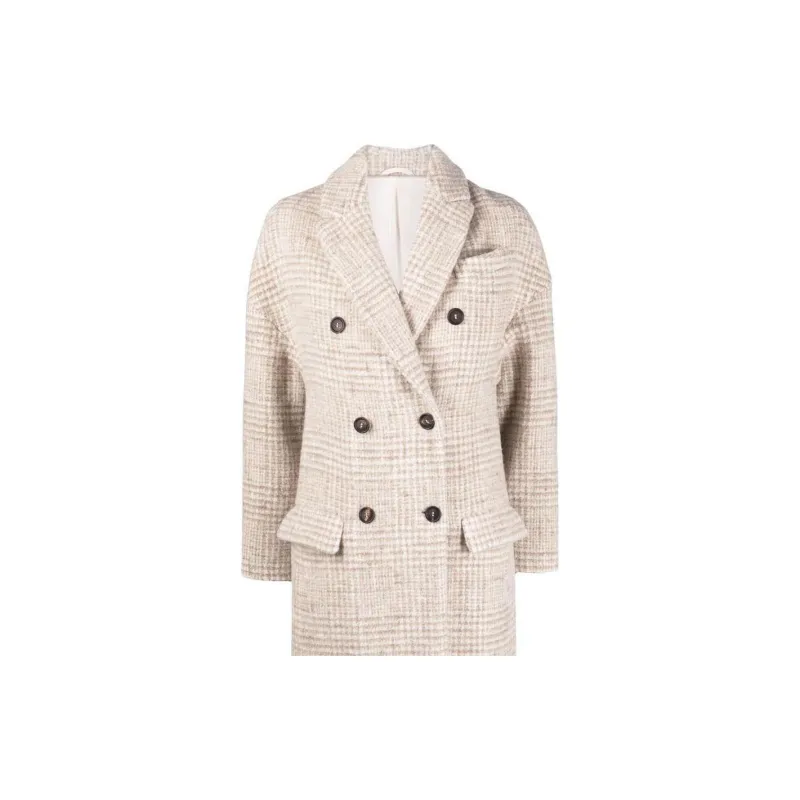 Brunello Cucinelli Double Breasted Checked Coat-4