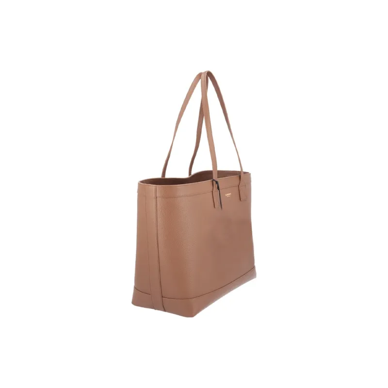 Burberry Leather Tote Bag Shopping Bag Shoulder Bags Women's Earth Brown-4