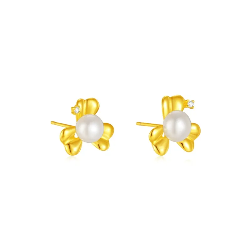 CHOW TAI SENG Pearl Stud Earrings Women's-1