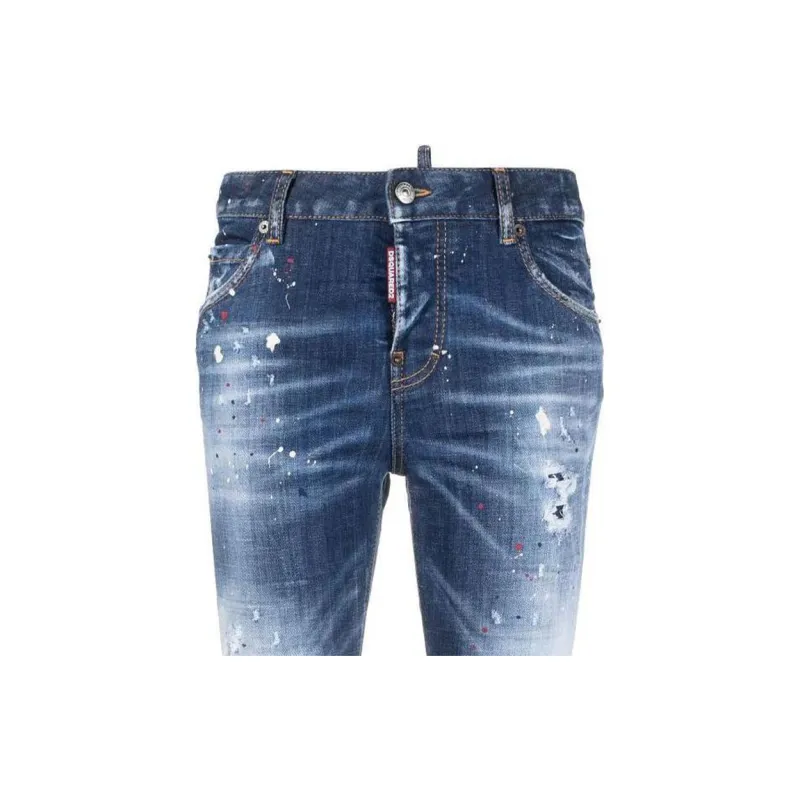 DSQUARED 2 Paint Splatter Distressed Skinny Jeans-3