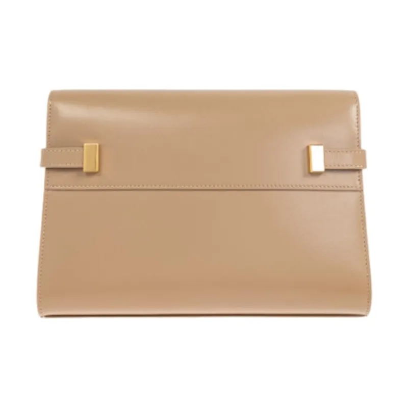 SAINT LAURENT Calfskin Shoulder Bag Women's Beige-2